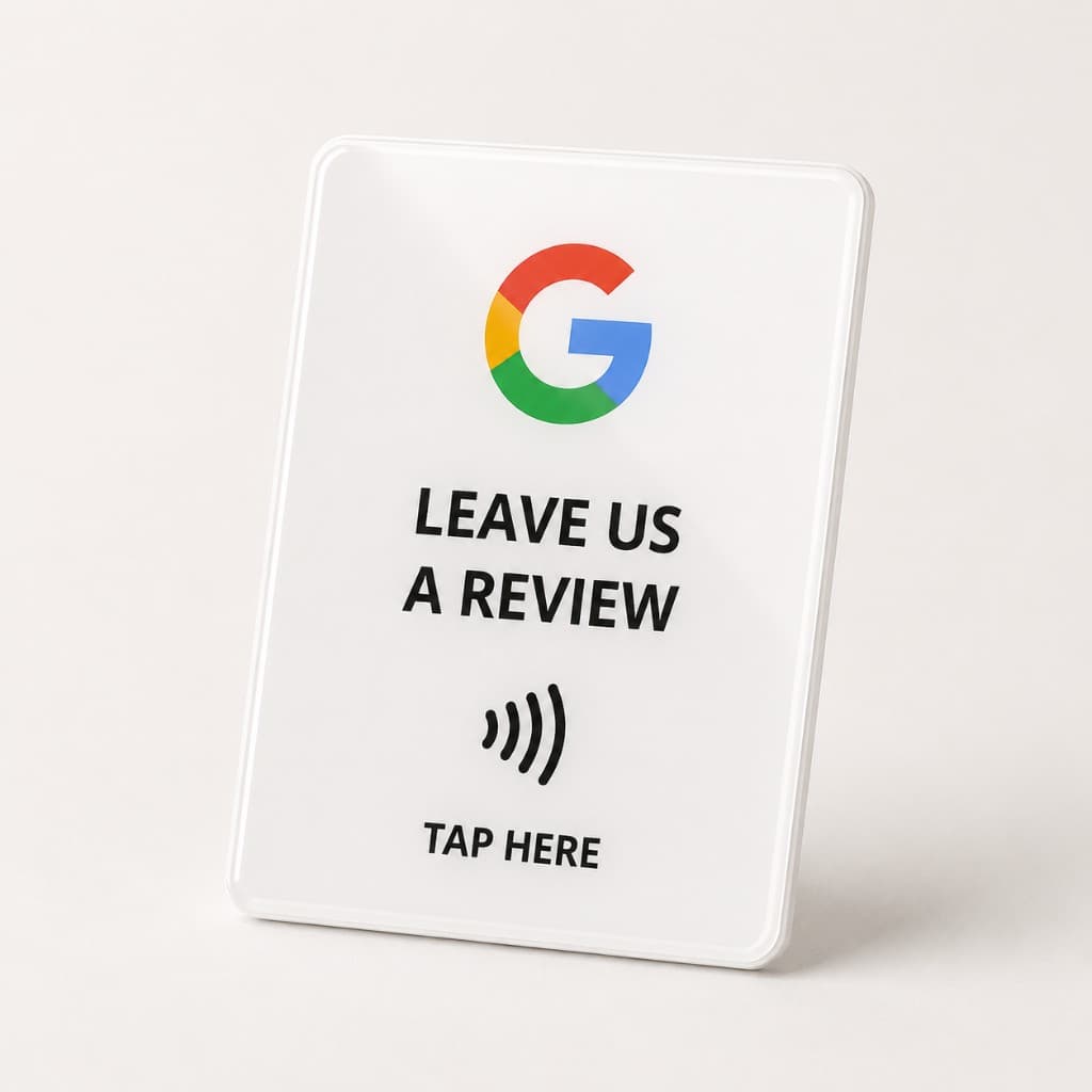 Google Reviews tile that reads Leave us a review